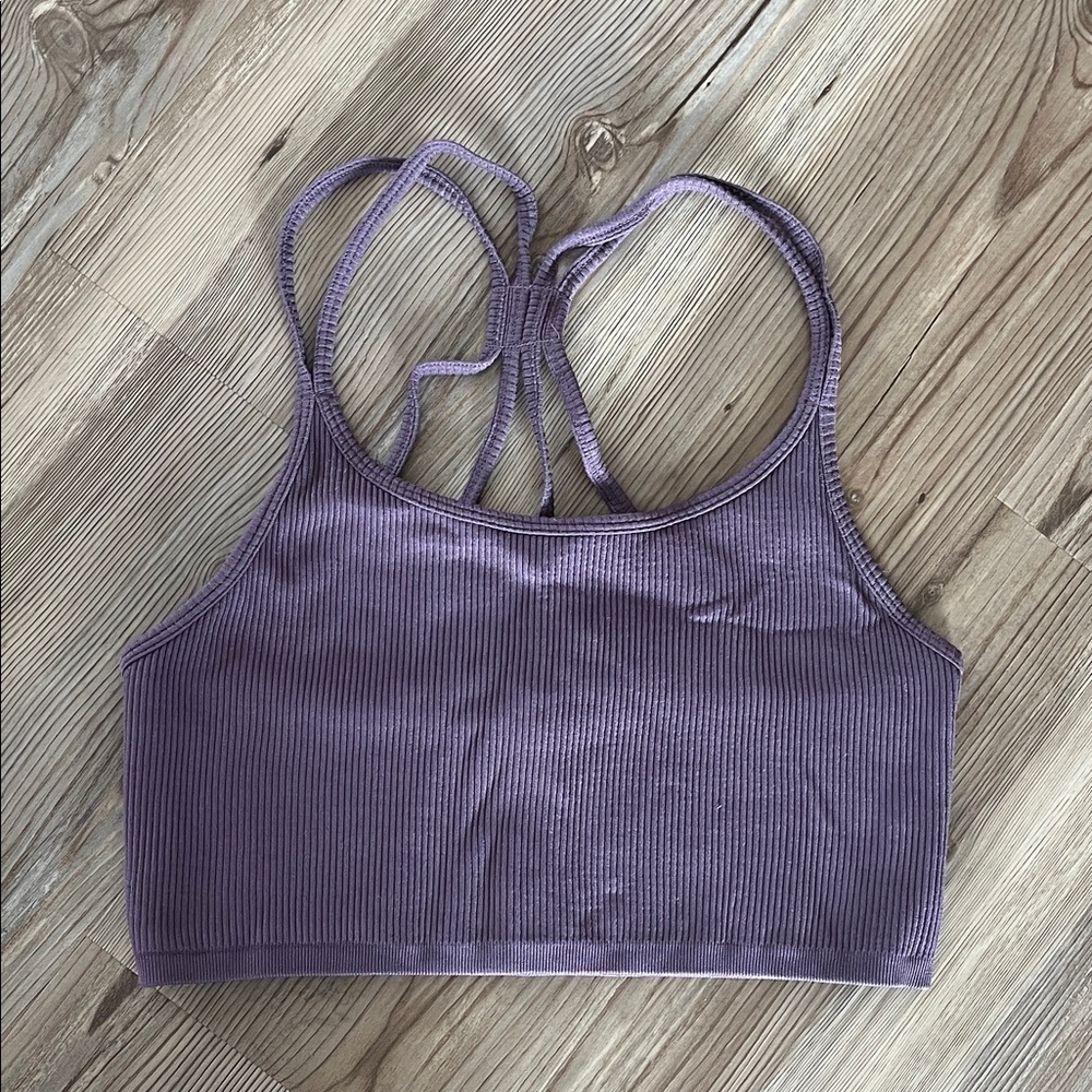Women's Purple Ribbed Bralette